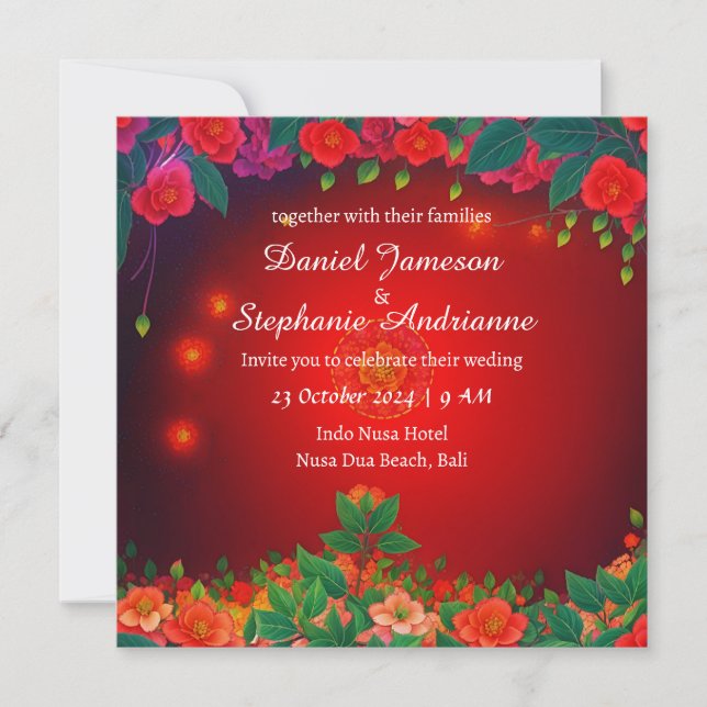 Colour Red Symbolises Love Passion Bold Commitment Invitation (Front)