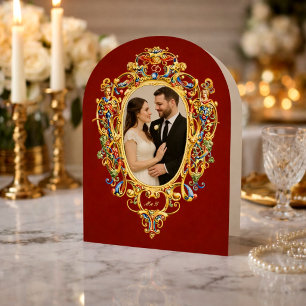 Colour Rococo Cartouche Photo Template Wedding