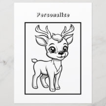 Colour Rudolf Reindeer Paper Sheet 