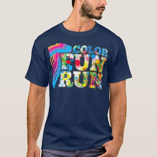 Colour Run  Kids School Fundraising Race Fun Run T-Shirt (Front)