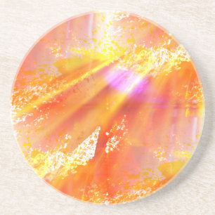 colour seamless art background yellow, orange coaster