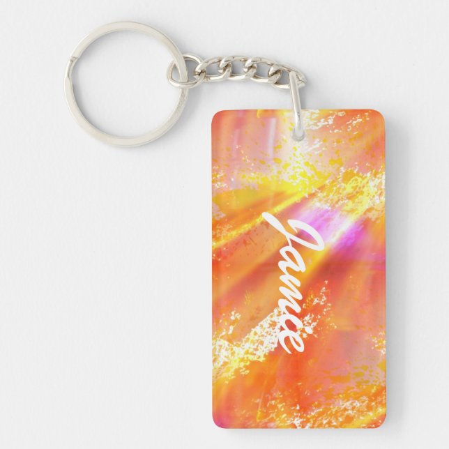 colour seamless art background yellow, orange key ring (Front)