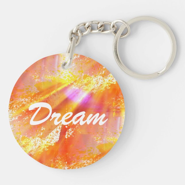 colour seamless art background yellow, orange key ring (Back)