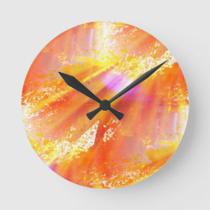 colour seamless art background yellow, orange round clock