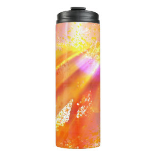 colour seamless art background yellow, orange thermal tumbler