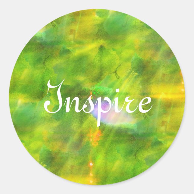colour seamless background green, yellow classic round sticker (Front)