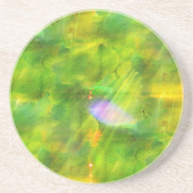 colour seamless background green, yellow coaster (Front)