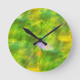 colour seamless background green, yellow round clock