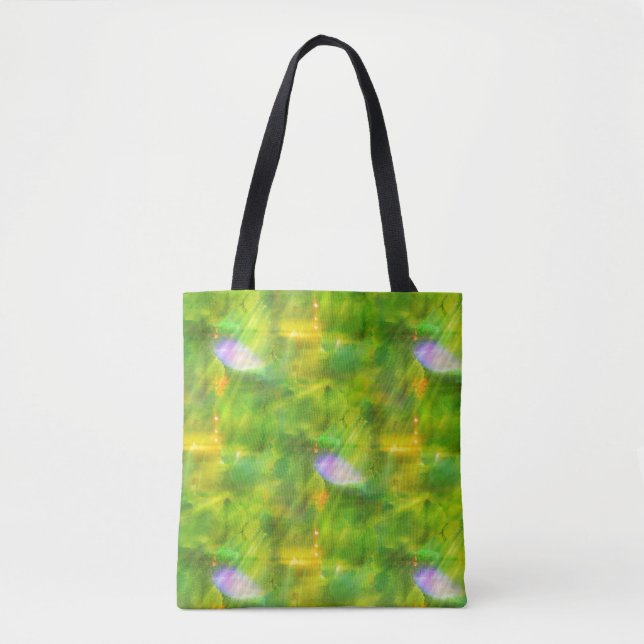 colour seamless background green, yellow tote bag (Front)