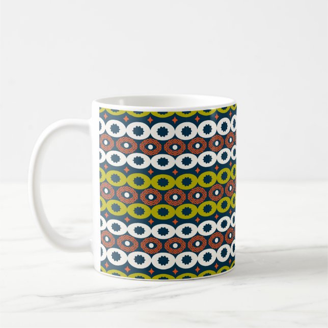 Colour seamless pattern with oval shapes in Africa Coffee Mug (Left)