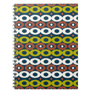 Colour seamless pattern with oval shapes in Africa Notebook