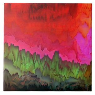 "Colour Serenade" Colourful Abstract Art Ceramic Tile