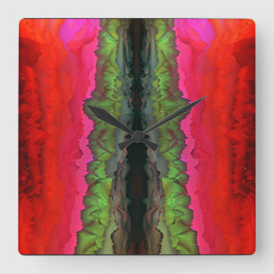 "Colour Serenade" Colourful Abstract Art  Square Wall Clock