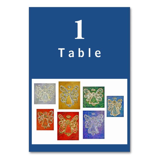 Colour Series Angel Custom Table Cards (Front)