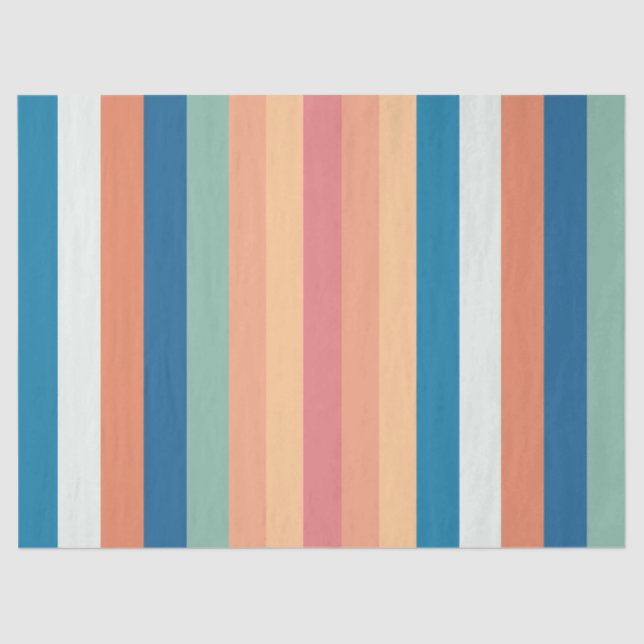 Colour Shade Stripes Birthday Tissue Paper (Front)