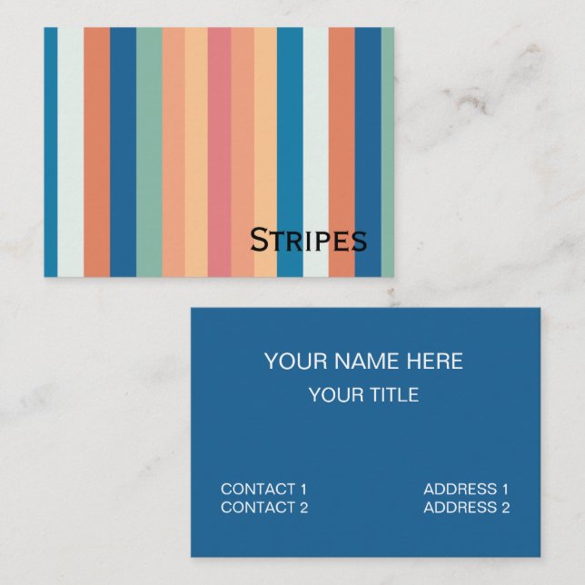 Colour Shade Stripes  Business Card (Front/Back)