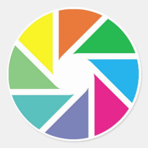 Colour shapes classic round sticker