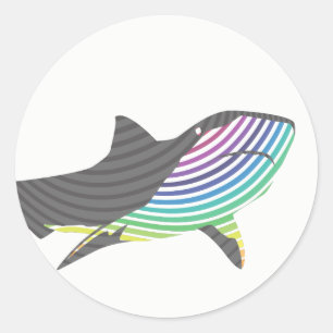 Colour Shark Swirl Classic Round Sticker
