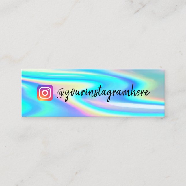 Colour Shift Holographic Mini Business Card (Front)