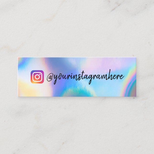Colour Shift Holographic Mini Business Card (Front)