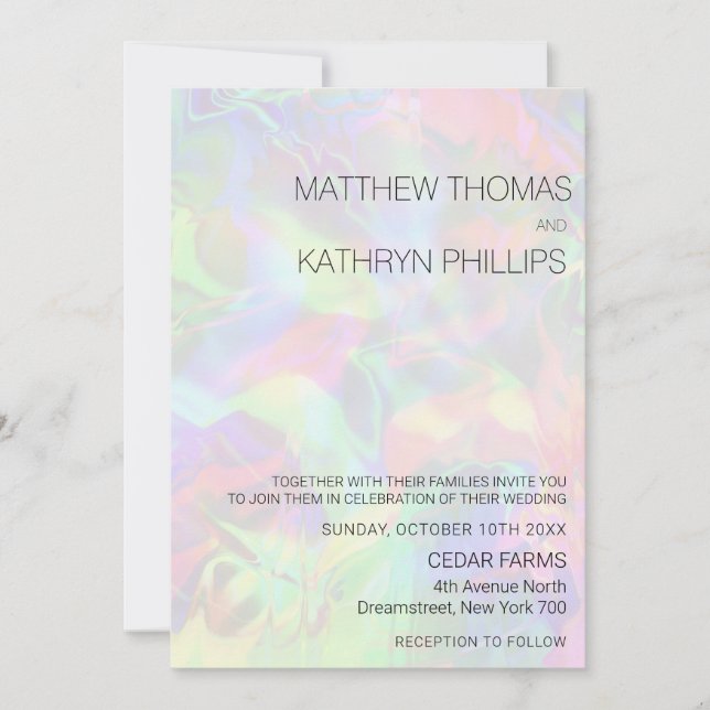 Colour Shift Wedding Invitation (Front)