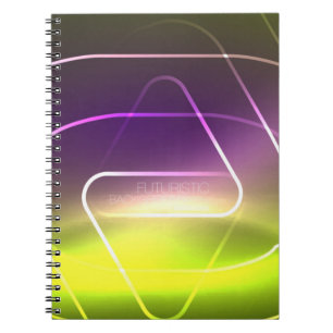 Colour shiny neon lights background with abstract notebook