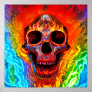 Colour Skull Poster