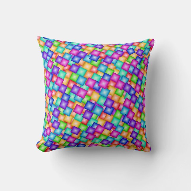 Colour sparkle cubes pillow (Front)