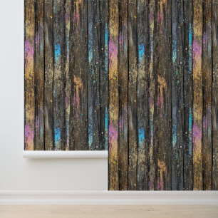Colour Sparkle Wood Pattern Wallpaper