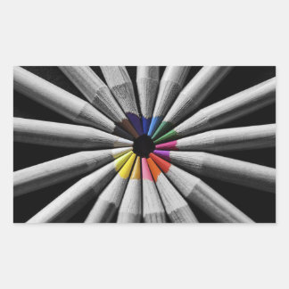 Colour Spectrum Pencils Rectangular Sticker