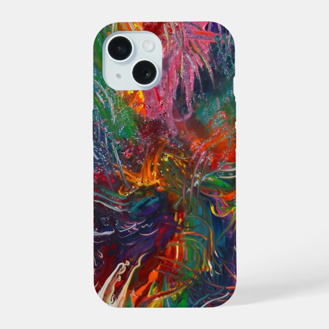 Colour Spectrum Pinwheel iPhone 15 Case (Back)