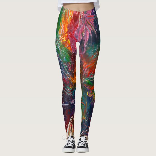 Colour Spectrum Pinwheel Leggings (Front)