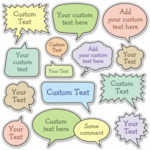 Colour Speech Bubble Sticker Set