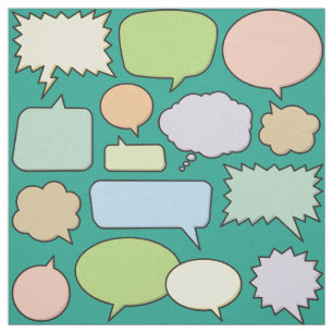 Colour Speech Bubbles Pattern Fabric