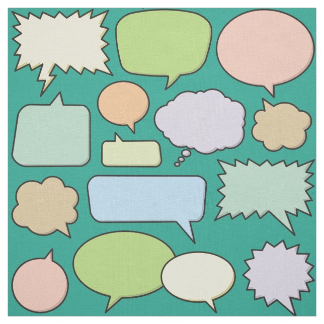 Colour Speech Bubbles Pattern Fabric (Swatch)