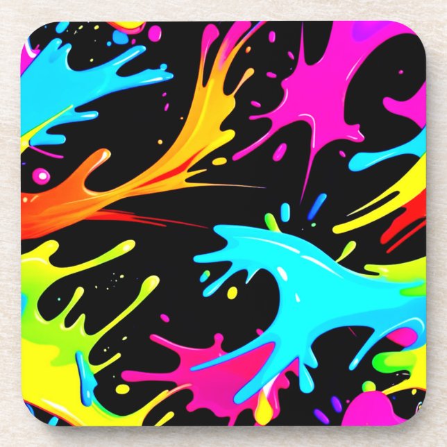 Colour Splash: Abstract Art Coaster (Front)