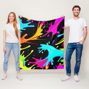 Colour Splash: Abstract Art Fleece Blanket
