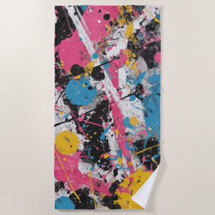 Colour Splash Abstract Expression Art Beach Towel