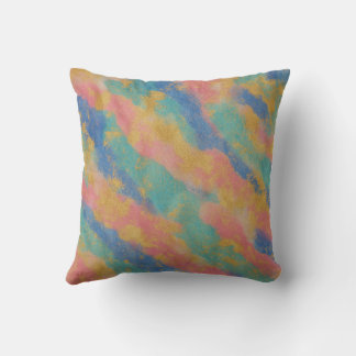 “Colour Splash Abstract Gold Accent Throw Pillow” Cushion