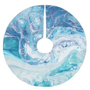 Colour Splash: Acrylic Abstract Background Brushed Polyester Tree Skirt