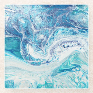 Colour Splash: Acrylic Abstract Background Glass Coaster