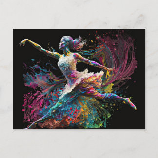 Colour Splash Ballerina Postcard