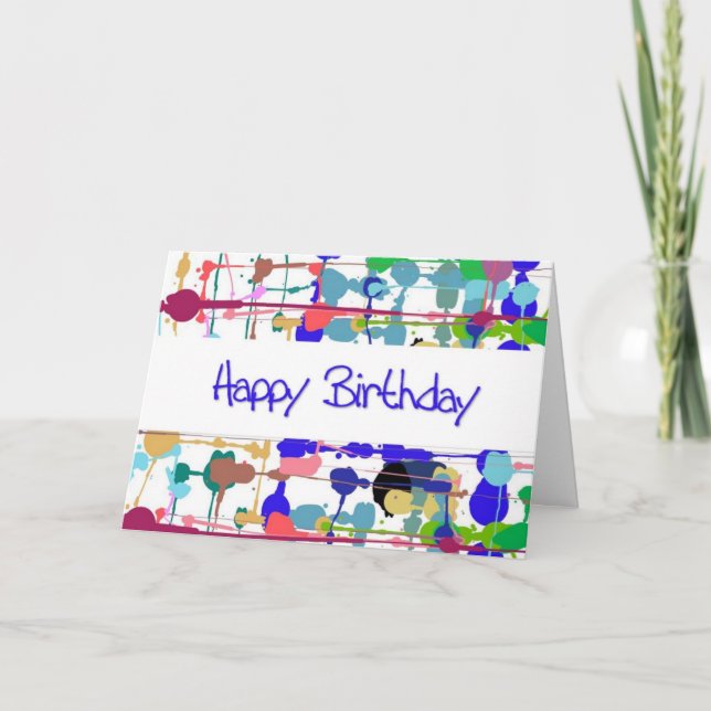 Colour Splash Birthday Card (Large Print) (Front)