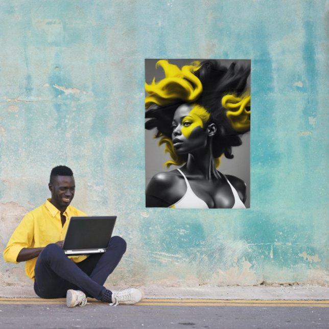 Colour Splash Blonde on Black Hair Poster (Creator Uploaded)