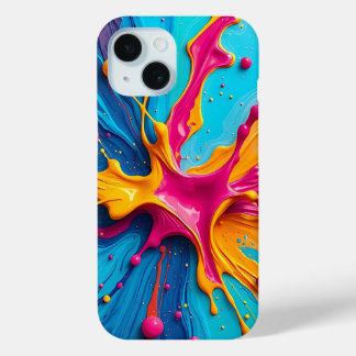 Colour Splash Blue Pink Yellow iPhone Case