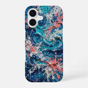 Colour Splash Chaos Abstract Art iPhone 16 Case