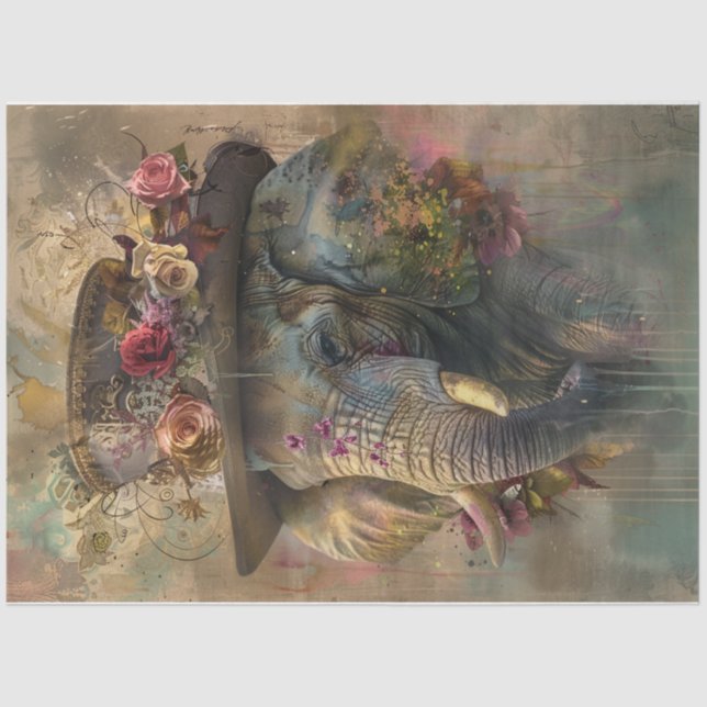 Colour splash Elephant Tissue Paper (Front)