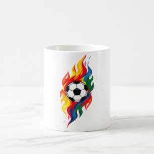 Colour Splash Football T-Shirt   Vibrant Soccer Ar Coffee Mug