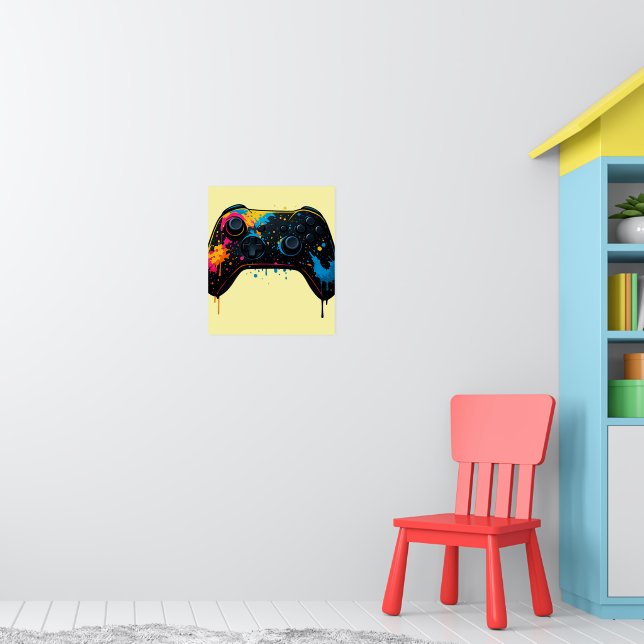 Colour Splash Game Controller Sticker  Poster (Nursery 1)
