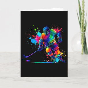 Colour Splash Hockey Player Outfit For Ice Sports  Card